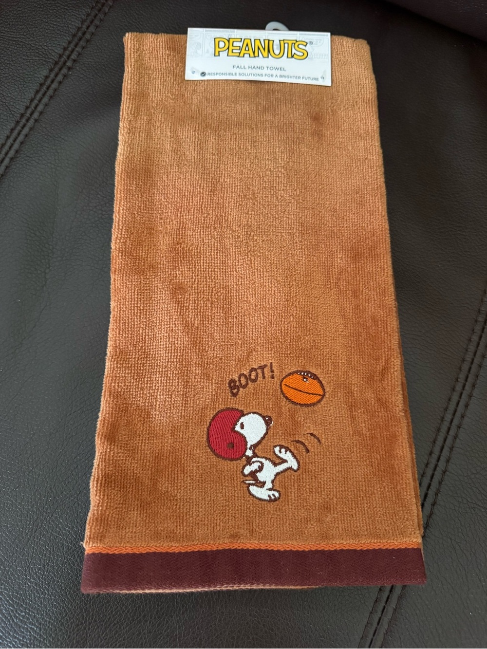Snoopy Peanuts Fall Football 100% Cotton Kitchen or Bath Towel